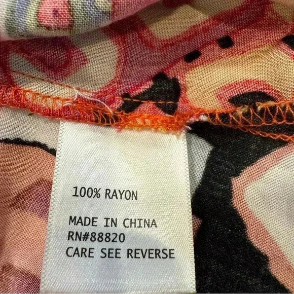 Christian Siriano women’s button down cropped geometric print size L - Picture 9 of 10